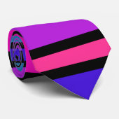 BG Stripes Patroon gekleurd III + uw achtergrond Stropdas (Opgerold)