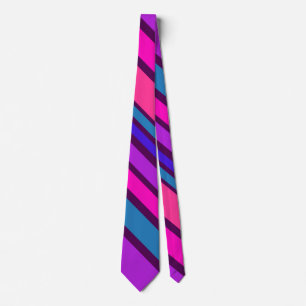 BG Stripes Patroon gekleurd III + uw achtergrond Stropdas