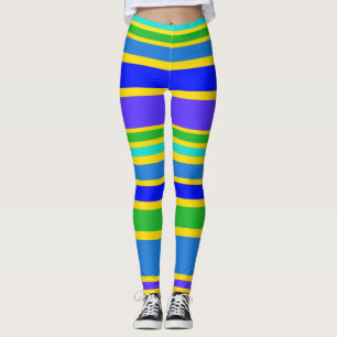 BG Stripes Patroon gekleurd IV + uw achtergrond Leggings