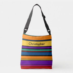 BG Stripes Patroon gekleurd IX + uw rug & idee Crossbody Tas