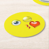 Bgloing Kiss Emoji Ronde Kartonnen Onderzetter (Gebogen)