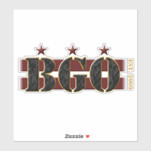 BGO Logo VinylSticker (8 x 8 inch transparant) Sticker