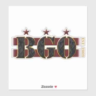 BGO Logo VinylSticker (8 x 8 inch transparant) Sticker