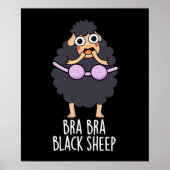 BH-BH Zwart Schaap Grappig Dier Pun Donker BG Poster (Voorkant)