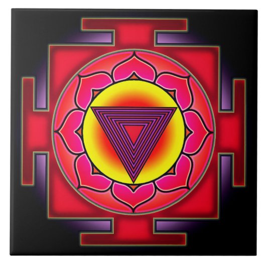 Bhairavi Yantra-symbool Tegeltje (Voorkant)