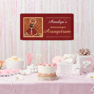 Bharatanatyam Arangetram Bannière en vinyle, 61cm 