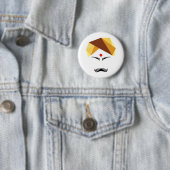 Bharathiyar abstract tamil knopkleur ronde button 5,7 cm (In situ)