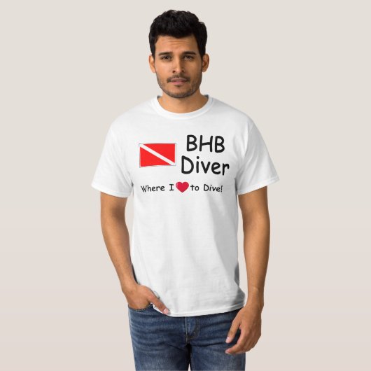 BHB Diver - waar ik graag duik! T-shirt (Voorkant volledig)