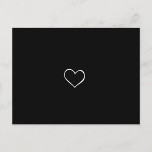 BHBL zwarte achtergrond witte hartklassieke liefde Briefkaart