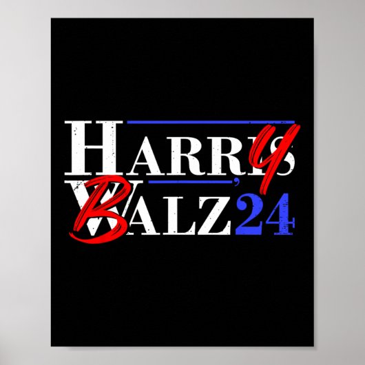 Bheimer 2024 Funny Kamala Harris en Tim W 2024 Poster (Voorkant)