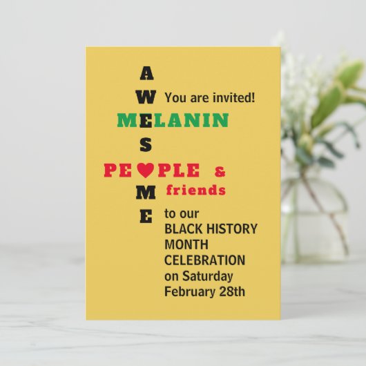 BHM Awesome Melanin | Invitation du mois de l'hist (Debout devant)