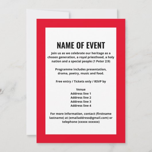 BHM Awesome Melanin | Invitation du mois de l'hist (Dos)