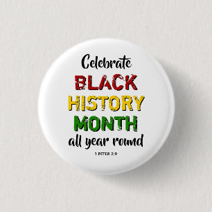 BHM Celebrate Black History Maandag Christelijke B Ronde Button 3,2 Cm