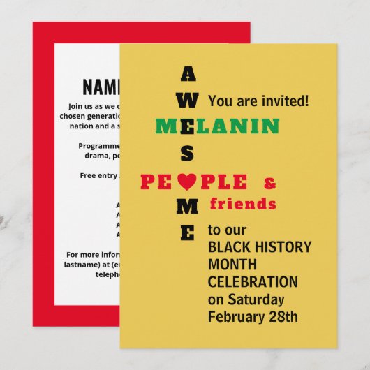 BHM Geweldige Melanine | Zwarte geschiedenismaand (Voorkant / Achterkant)