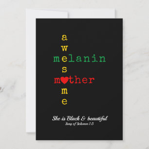 BHM MELANIN MOEDER Spreuken Zwarte Geschiedenis Ma Feestdagenkaart