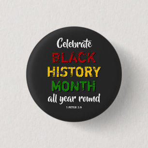 BHM Vieren Zwarte Geschiedenis Maand Bijbel Christ Ronde Button 3,2 Cm