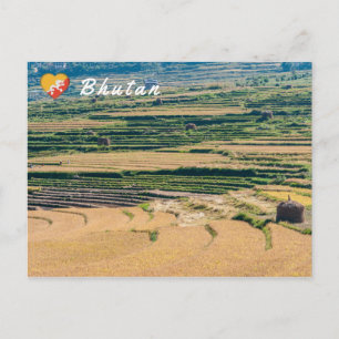 Bhutaans agrarisch landschap briefkaart
