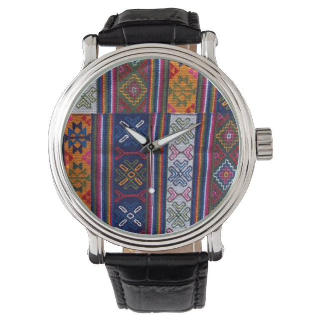 Bhutaans Textiel Horloge (Voorkant)