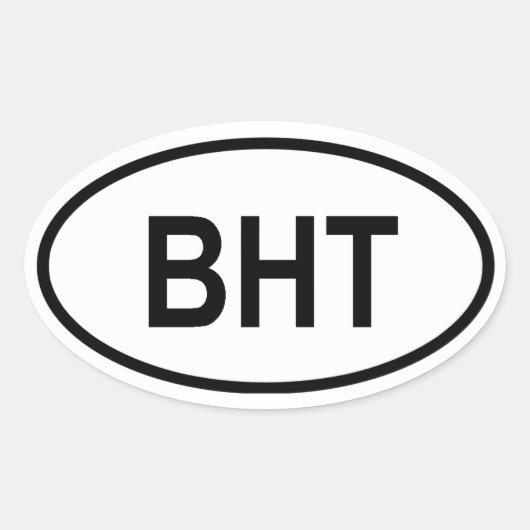 Bhutan "BHT" Ovale Sticker (Voorkant)