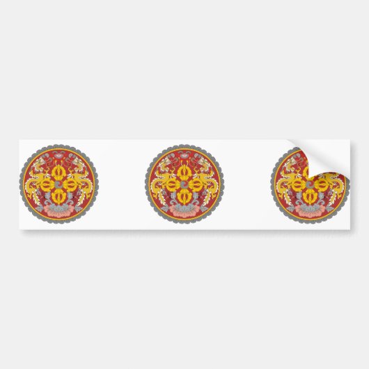 bhutan embleem bumpersticker (Voorkant)