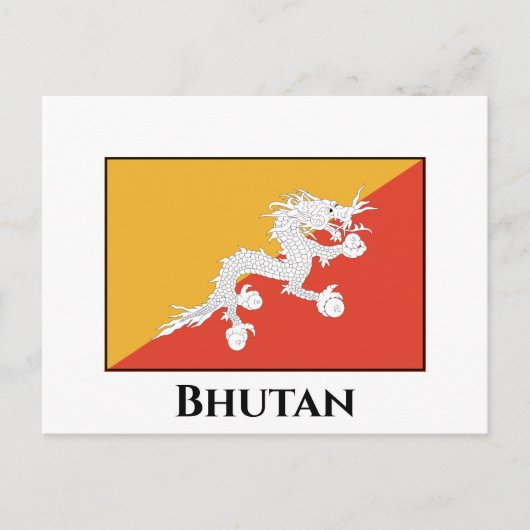 Bhutan Flag Briefkaart (Voorkant)