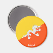 Bhutan Flag Charming Patriotic Magneet (Voorkant / Achterkant)