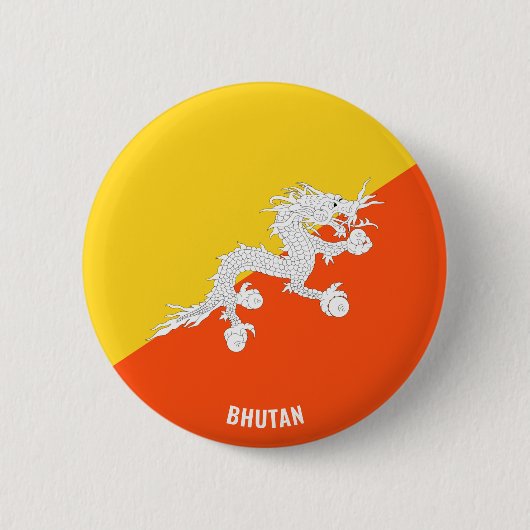 Bhutan Flag Cute Patriotic Ronde Button 5,7 Cm (Voorkant)