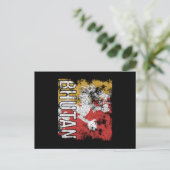 Bhutan Flag Distressed Briefkaart (Staand voorkant)
