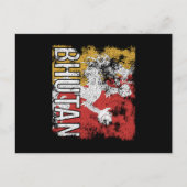 Bhutan Flag Distressed Briefkaart (Voorkant)