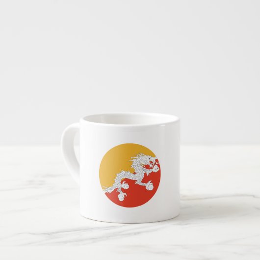 Bhutan Flag Espresso Kop (Voorkant links)