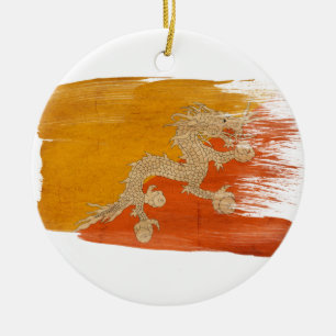Bhutan Flag Keramisch Ornament
