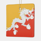 Bhutan Flag Keramisch Ornament (Links)