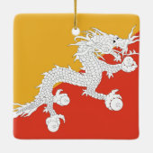 Bhutan Flag Keramisch Ornament (Achterkant)
