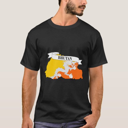 bhutan flag map t-shirt (Voorkant)
