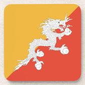 Bhutan Flag Onderzetter (Voorkant)