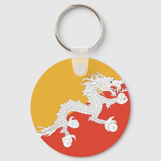 Bhutan Flag Sleutelhanger (Voorkant)