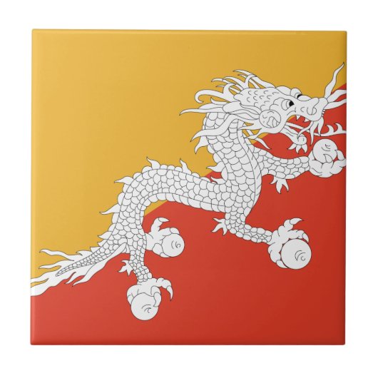 Bhutan Flag Tegeltje (Voorkant)