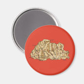 Bhutan Kaart Magneet (Voorkant / Achterkant)