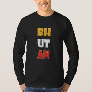Bhutan Kleurrijke Woorden T-shirt