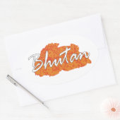 Bhutan Ovale Sticker (Envelop)