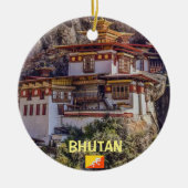 Bhutan Panoramic Kerstversiering Keramisch Ornament (Voorkant)