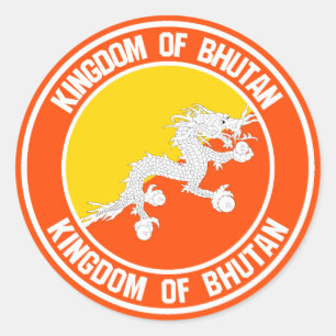 Bhutan Round Emblem Ronde Sticker