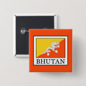 Bhutan Vierkante Button 5,1 Cm (Voorkant /achterkant)