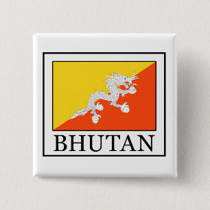 Bhutan Vierkante Button 5,1 Cm
