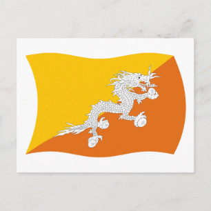 Bhutan Vlag Ansichtkaart Briefkaart