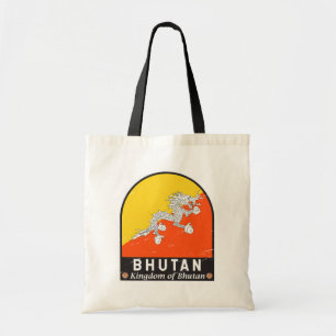 Bhutan Vlag Embleem Verstoorde Vintage Tote Bag