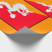Bhutan vlag ontwerp met witte draak cadeaupapier