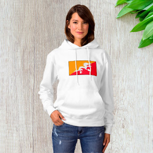 Bhutan vlag ontwerp met witte draak hoodie
