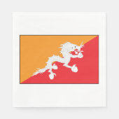 Bhutan vlag ontwerp met witte draak servet (Voorkant)