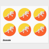 Bhutan vlag ronde sticker (Vel)